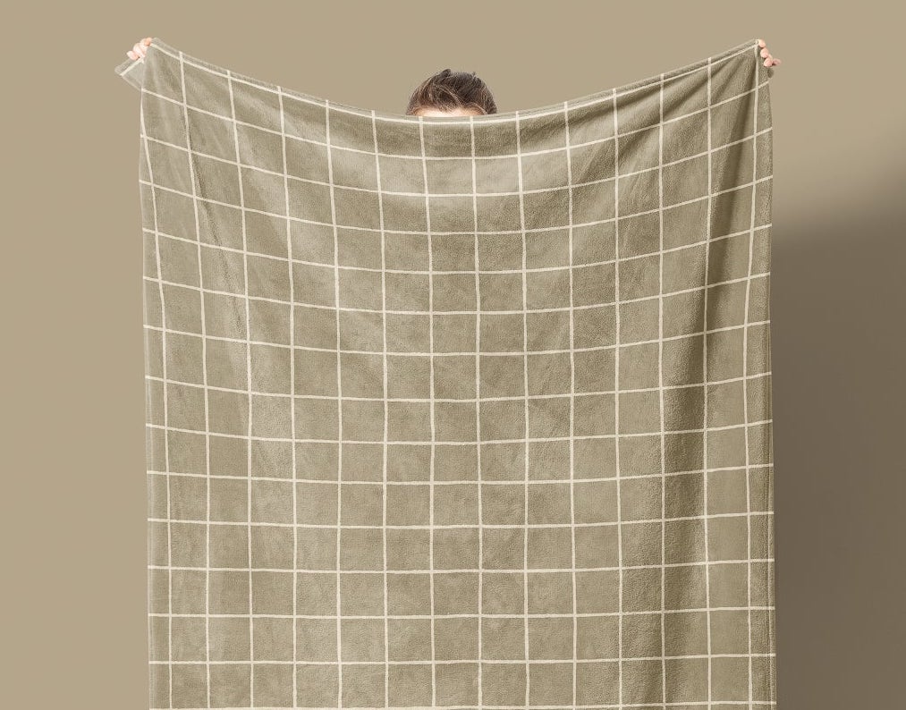 'Karée Olive' blanket 