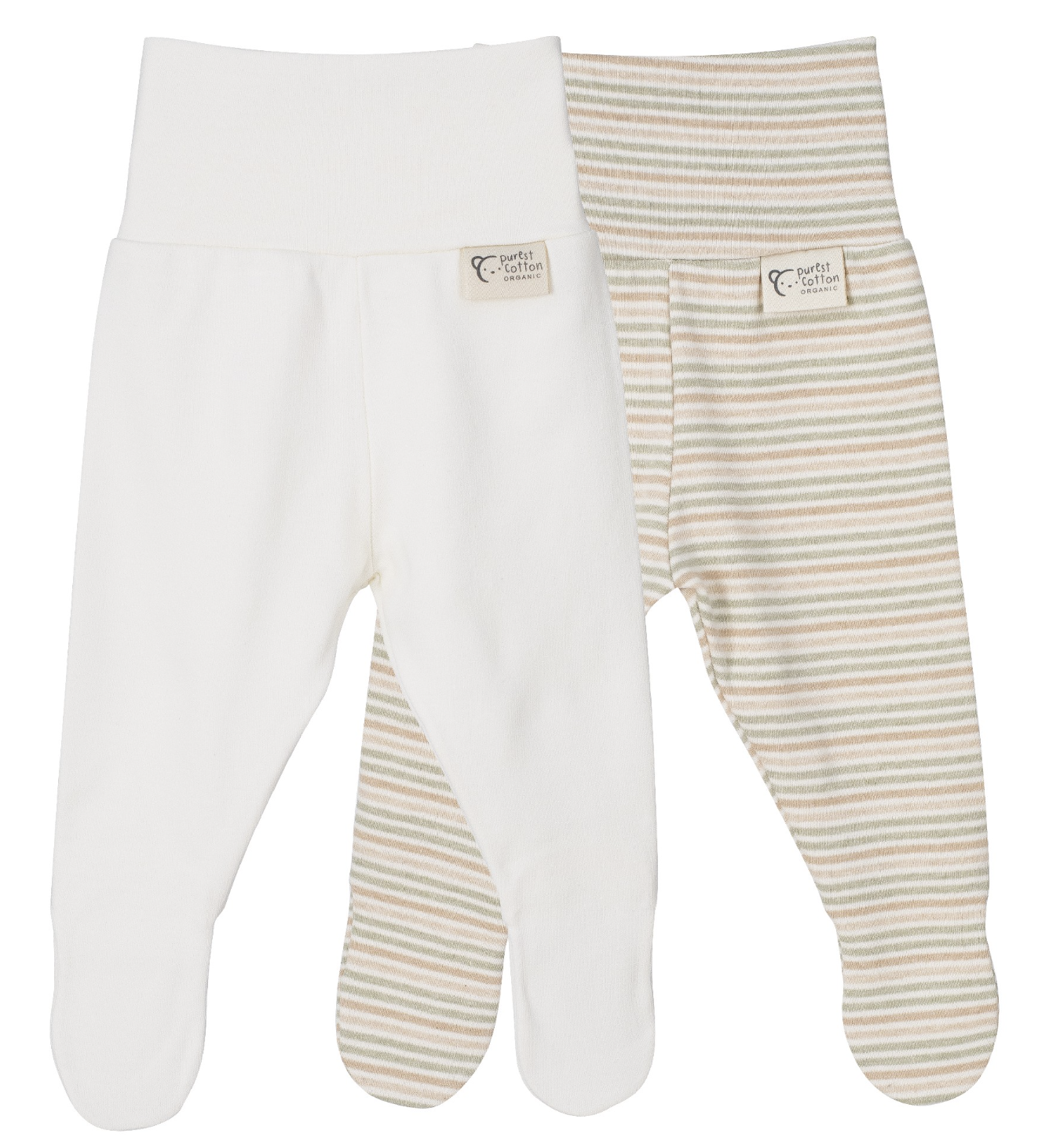 Pantalon bébé avec pieds - (lot de 2) coton bio 